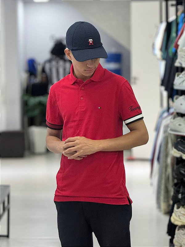 Polo Tommy Hilfiger Slim fit - Vermelha