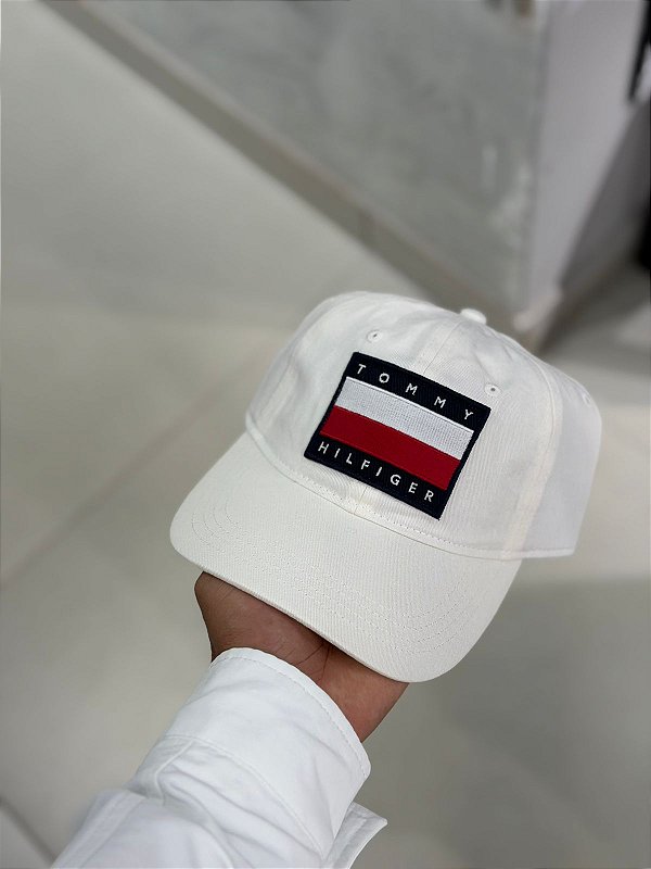 Bone tommy hilfiger plaquinha grande - Branco