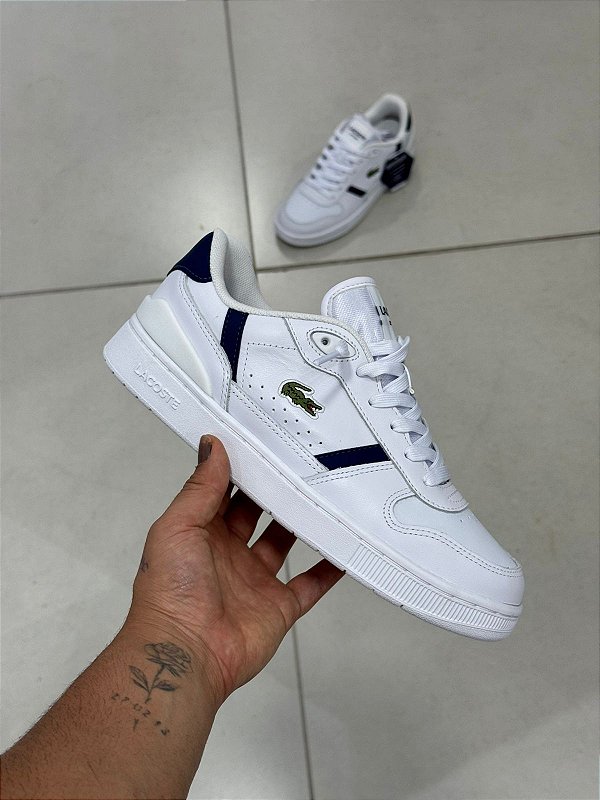 Tenis Lacoste T-Clip - Branco + Azul marinho