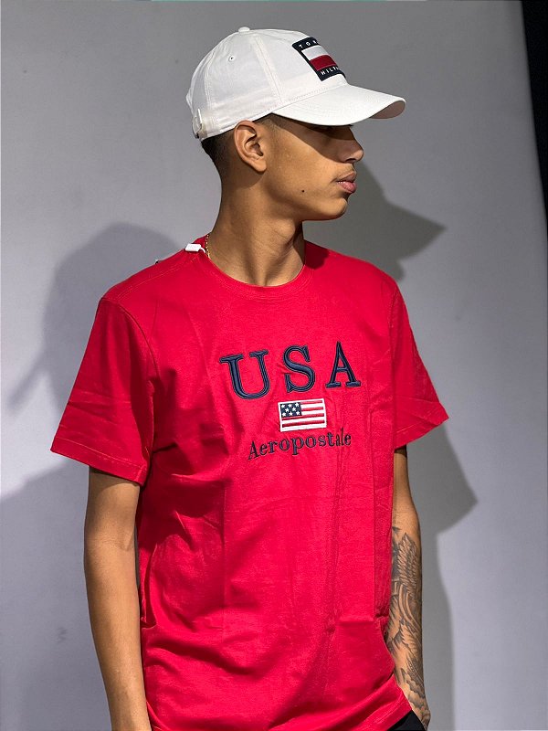 Camiseta Aeropostale New York city - Vermelha