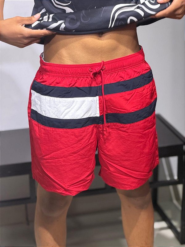 BERMUDA BEACHWEAR TOMMY HILFIGER - VERMELHA