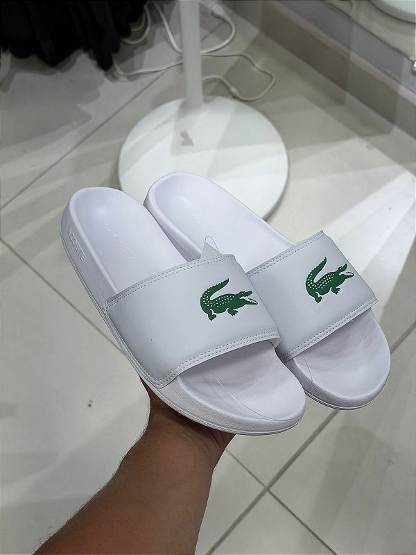 Chinelo lacoste slide - branco
