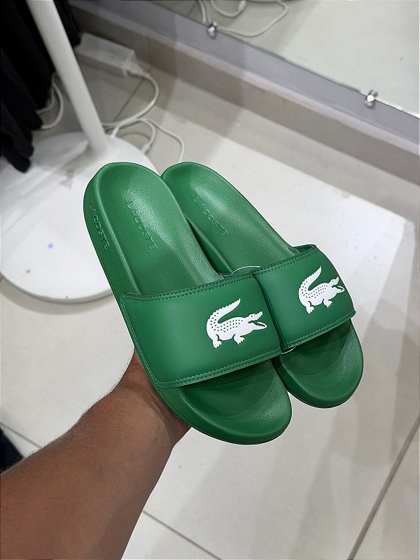 Chinelo slide lacoste - verde