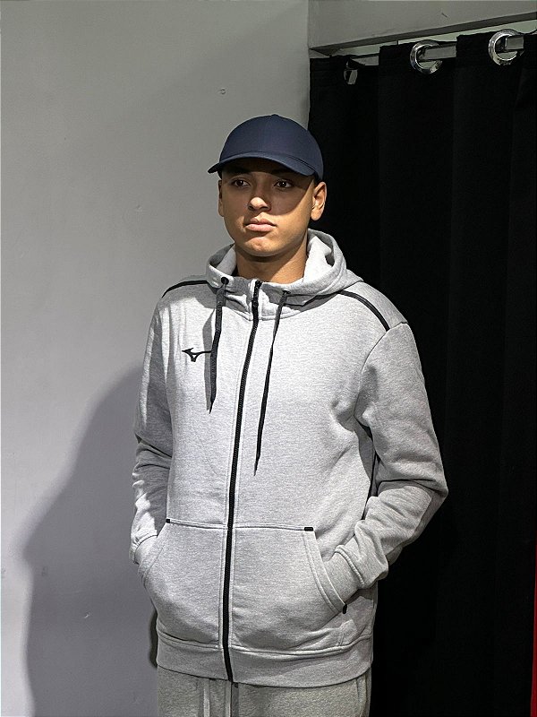 MOLETOM MIZUNO ZIPPER-CINZA
