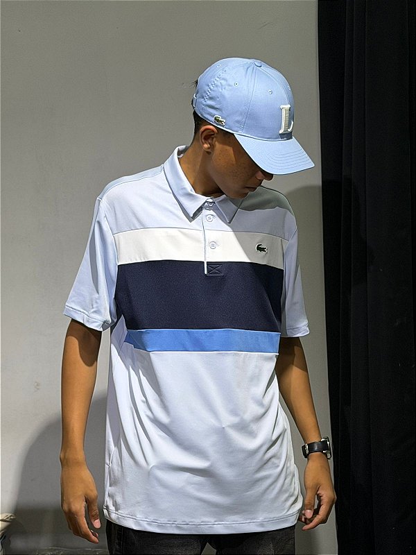 POLO LACOSTE SPORT LISTRADA AZUL BB