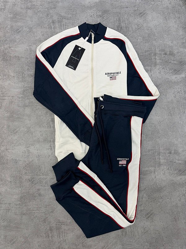 CONJUNTO AEROPOSTALE- BEGE E AZUL