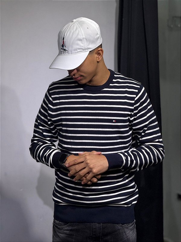 Sueter tommy hilfiger ESSENTIAL COTTON C NECK LISTRADA