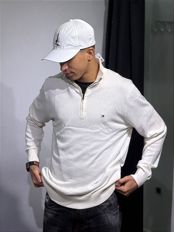 Moletom tommy hilfiger ESSENTIAL COTTON ZIP MOCK