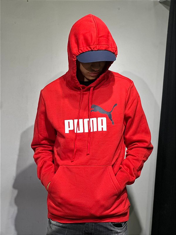BLUSAO PUMA ESS 2 COLOR BLACK (vermelho)