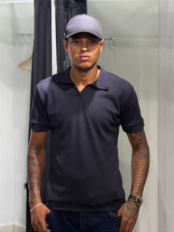 Camisa polo italiana PRETA