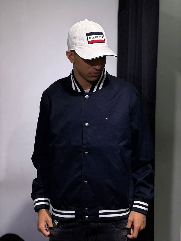 Jaqueta Tommy Hilfiger Duas Faixas- Azul MArinho
