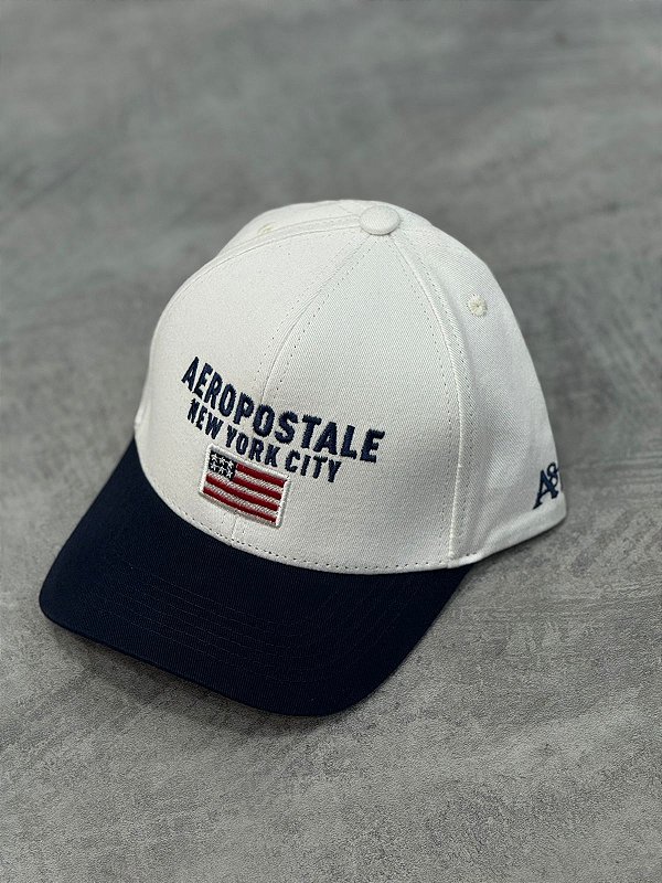 BONÉ AEROPOSTALE A87 NEW YORK CITY- BRANCO E AZUL