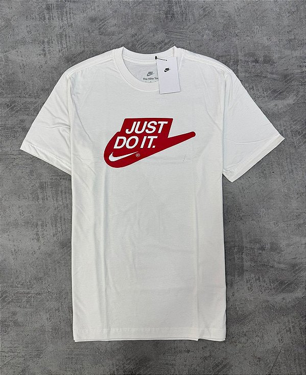 Camiseta Nike Just do it branco e vermelho
