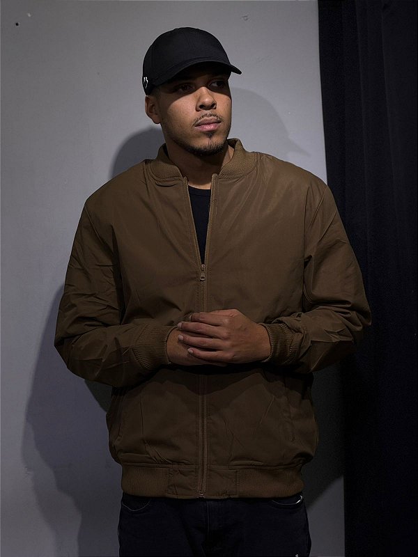 Jaqueta Bomber Nylon padrão Zara - marrom