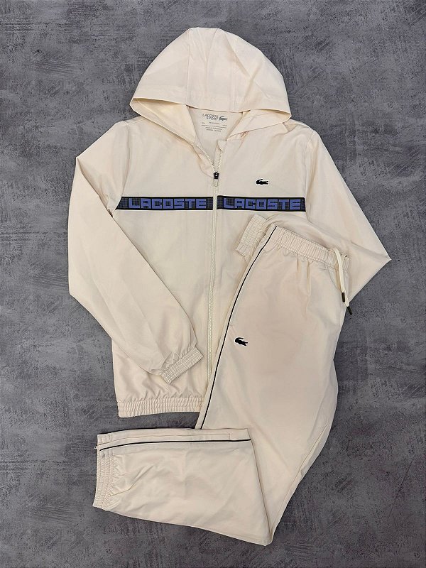 CONJUNTO LACOSTE SPORT FAIXA LETREIRO- BEGE FA13847-R7-13341