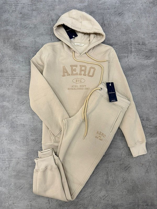 Conjunto moletom AEROPOSTALE BEGE