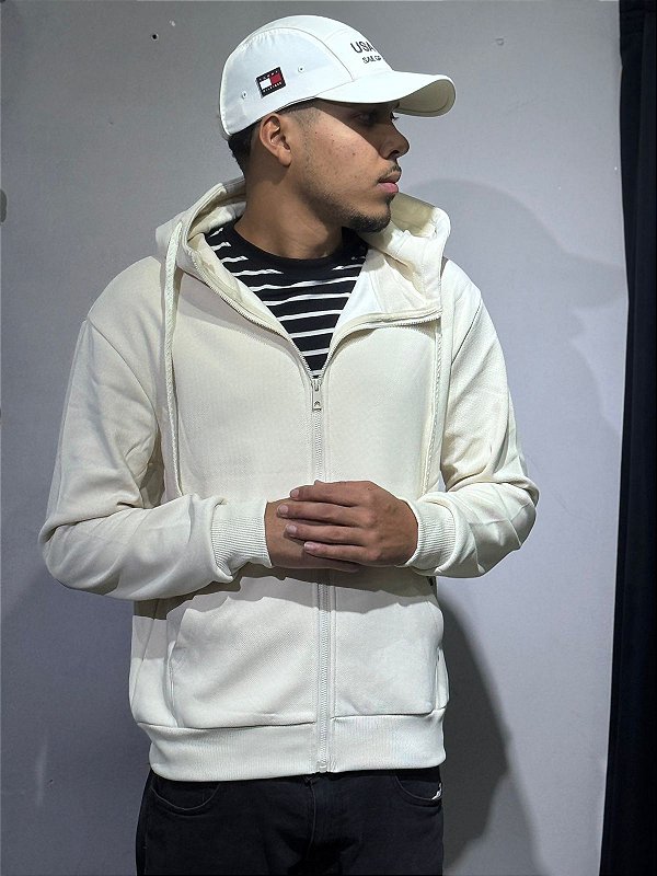 Moletom padrao Zara gola alta Flanelado - OFF WHITE
