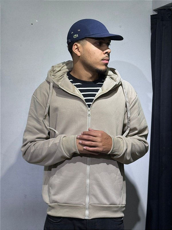 Moletom padrao Zara gola alta Flanelado - NUDE
