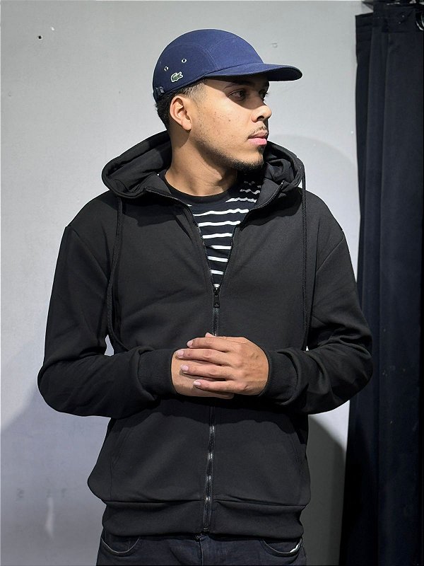 Moletom padrao Zara gola alta Flanelado - PRETO