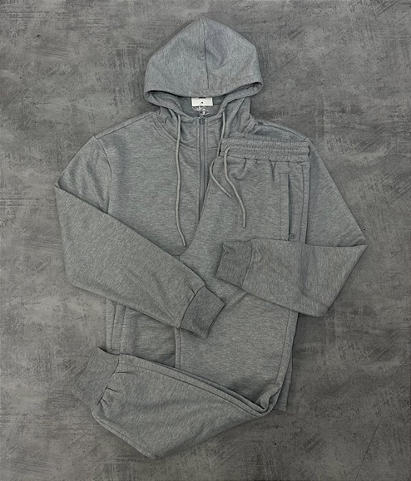 CONJUNTO MOLETOM BASIC HANSEZ- CINZA