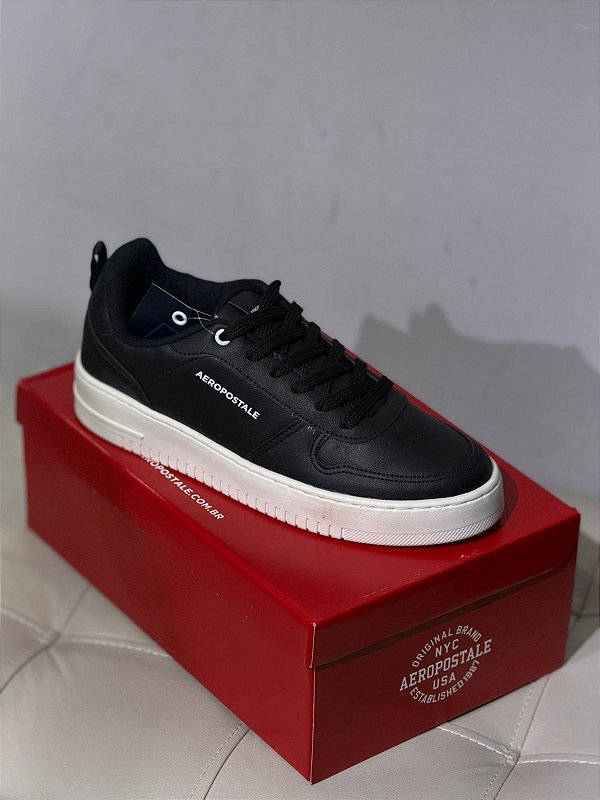TENIS MASCULINO COVER AEROPOSTALE SANTORINE PRETO/BRANCO  8493480-7