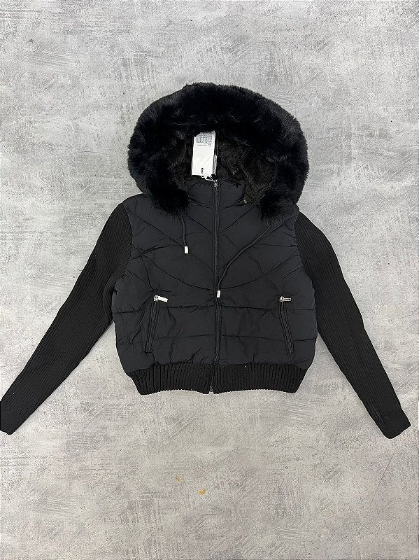 Jaqueta feminina puffer preto 2501