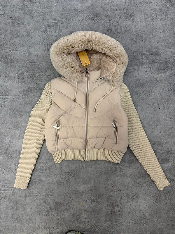 Jaqueta feminina puffer BEGE 2501