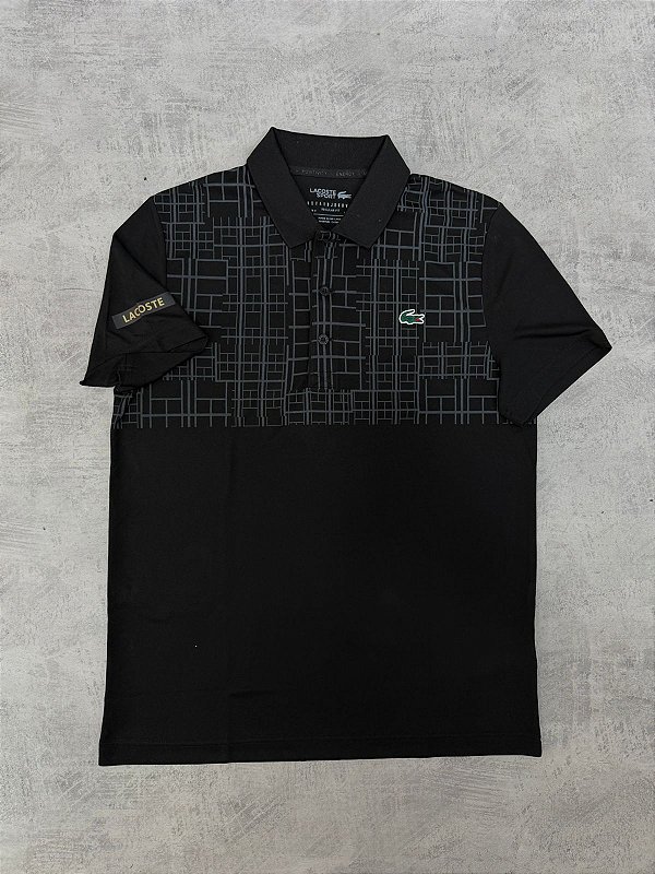 POLO LACOSTE  DJOKOVIC SPORT ULTRA DRY- PRETA