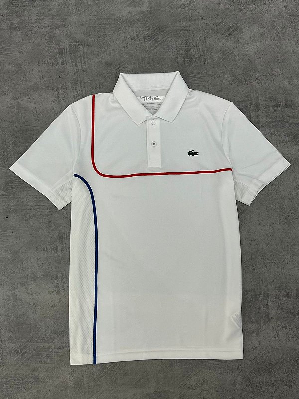 POLO LACOSTE SPORT COLORBLOCK- BRANCA