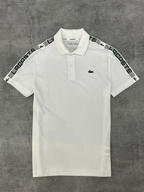 POLO LACOSTE SPORT LETREIRO LATERAL- BRANCA