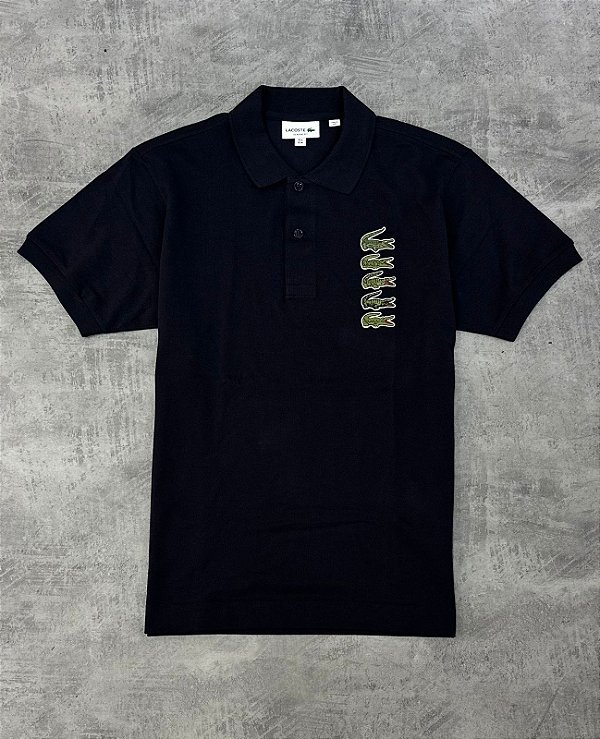 POLO LACOSTE CROCO PATCH- AZUL MARINHO