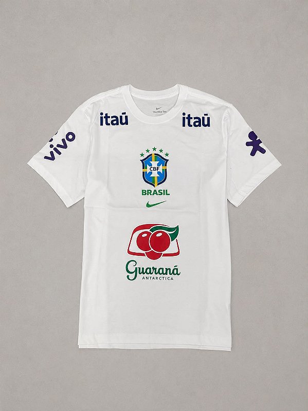CAMISETA NIKE BRASIL PATROCINADORES ALGODÃO- BRANCA