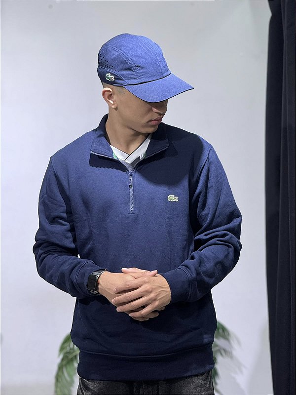 JAQUETA MEIO ZÍPER LACOSTE CLASSIC- AZUL MARINHO
