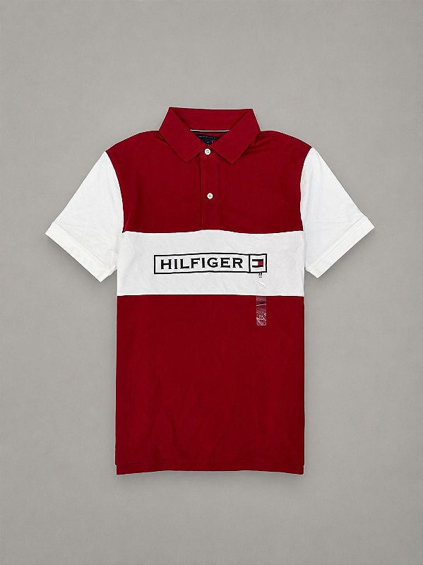 POLO TOMMY HILFIGER LETREIRO- VERMELHA/ BRANCA