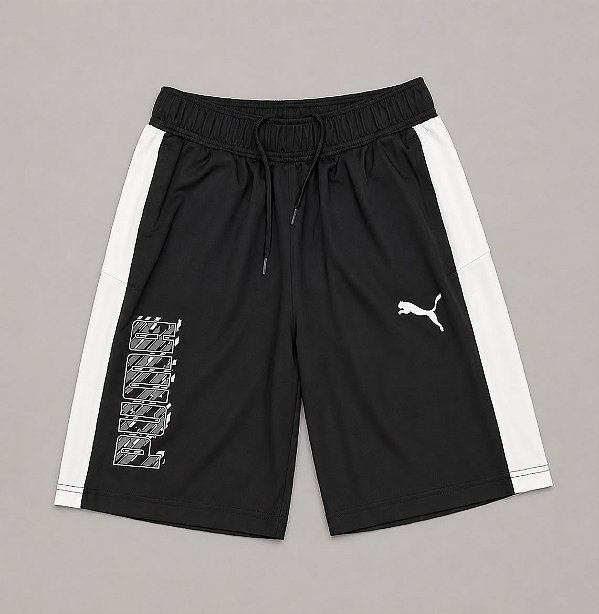 SHORT PUMA GRAPHIC PRETO+BRANCO 673395-01