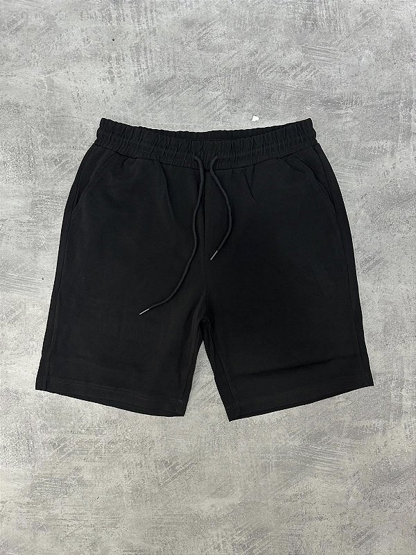 SHORT FLANELADO PADRÃO ZARA PRETO