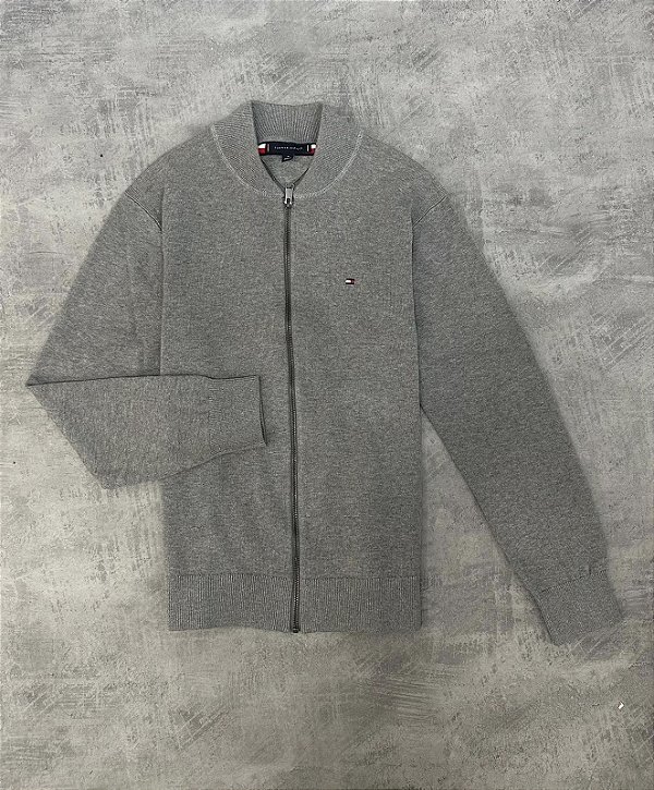 SUETER ZIPER TOMMY HILFIGER - CINZA