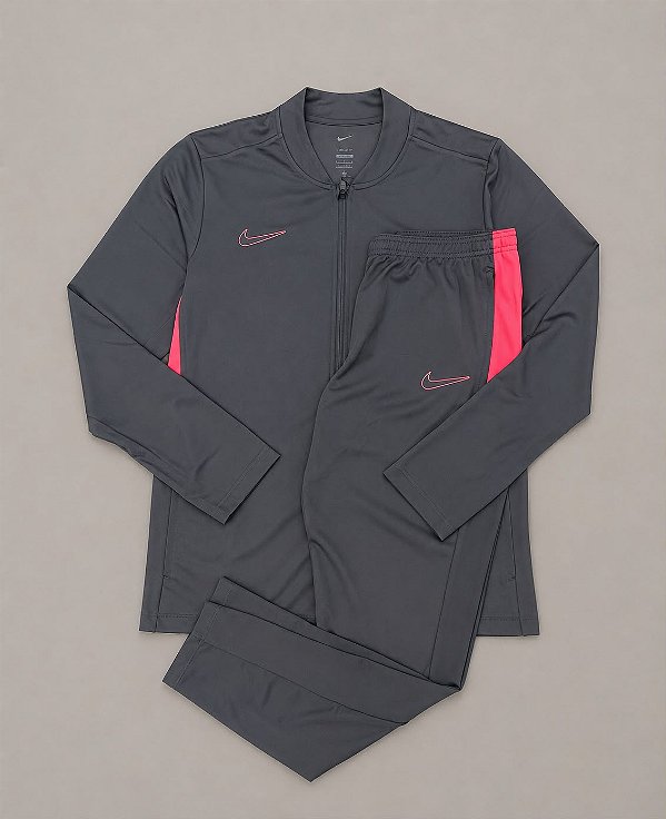 CONJUNTO NIKE DRI-FIT ACADEMY- CINZA E ROSA