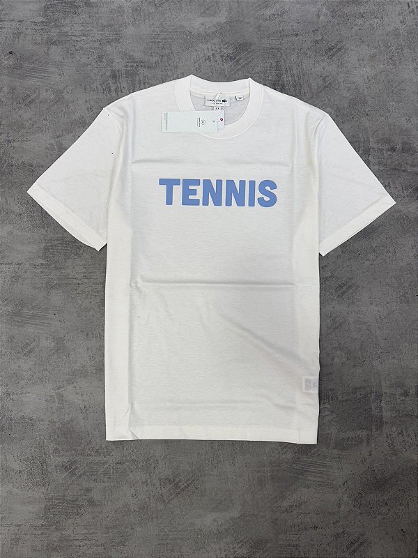 camiseta lacoste tennis branca com lilas TH1578-23-70V