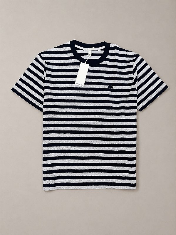 Camiseta lacoste tricor azul marinho com azul bb