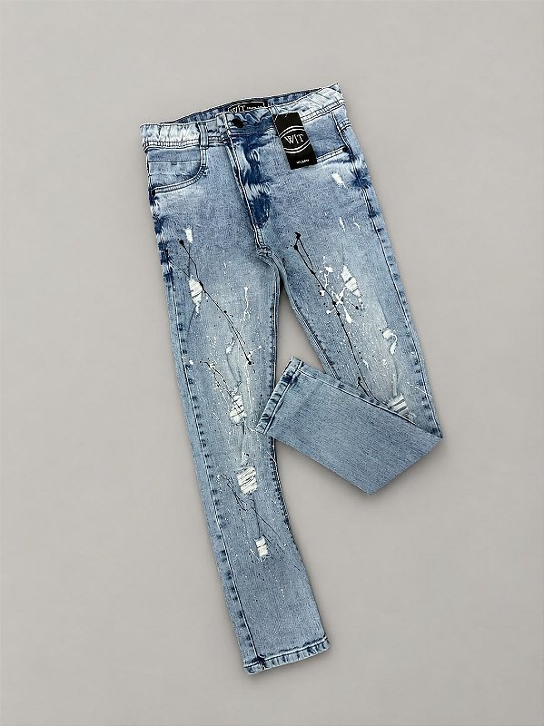 CALÇA WT JEANS RESPINGO DE TINTA