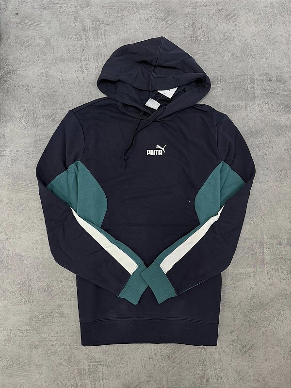 Moletom puma Colorblock -Azul marinho+ verde