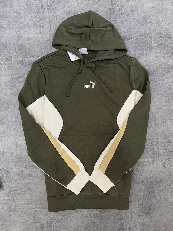 Moletom Puma colorblock Verde+Bege