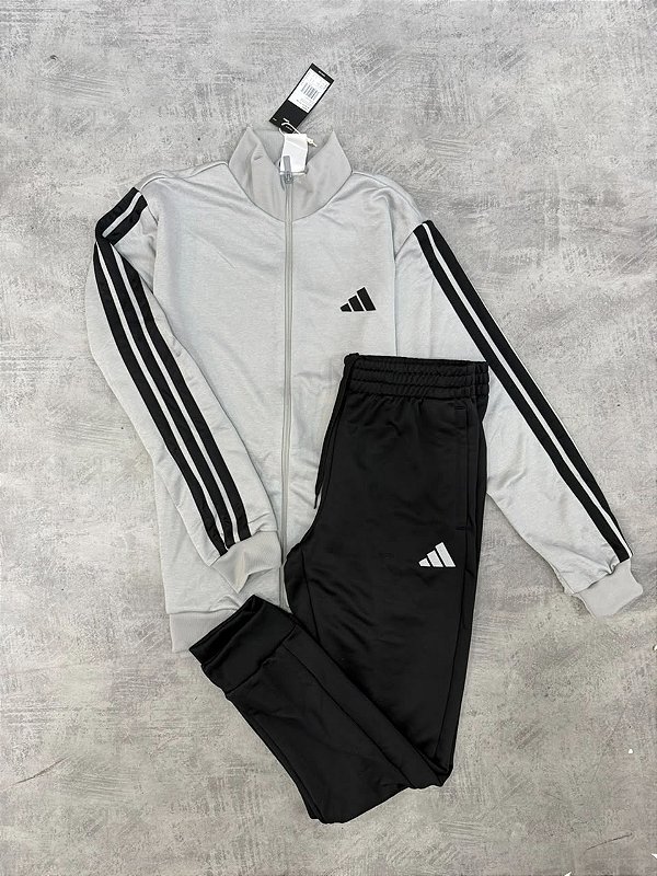 CONJUNTO TRACKSUITS ADIDAS CINZA+ preto - JL8876