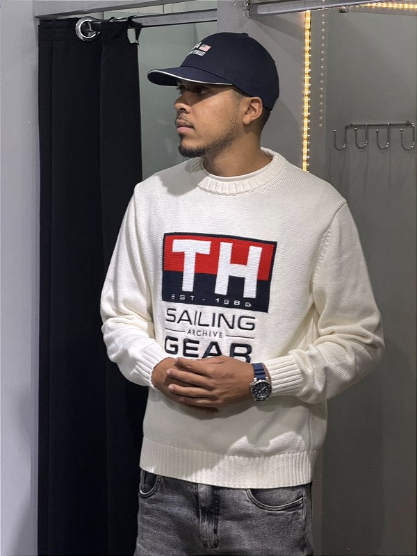 Sueter tommy Hilfiger TH Sailing Gear tricô - bege