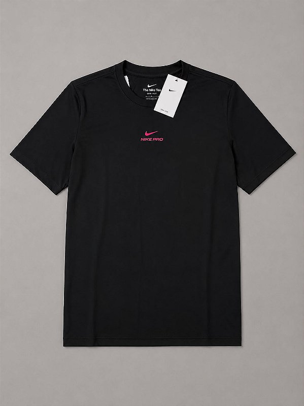 Camiseta nike pro preto+rosa - ih1947-011