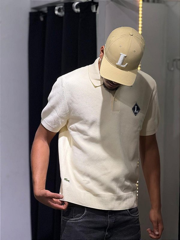 Camisa polo lacoste L tricot off white - AH0770-23-XFJ