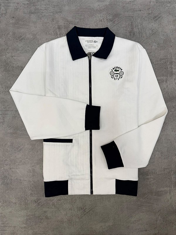 Jaqueta lacoste tennis club - branco+azul