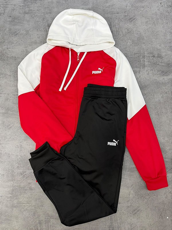 CONJUNTO PUMA POLY BASEBALL SUIT VERMELHO + BRANCO 691764-11