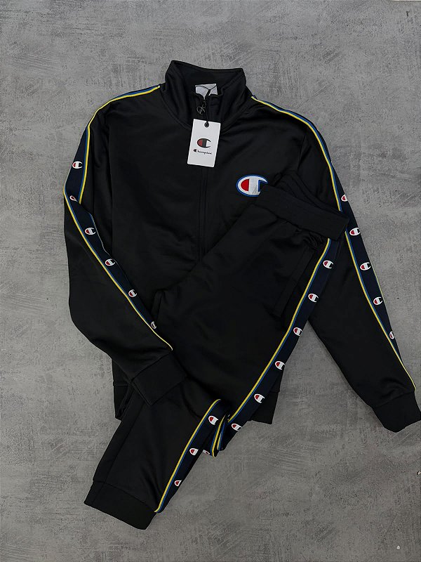 Conjunto champion preto + Amarelo